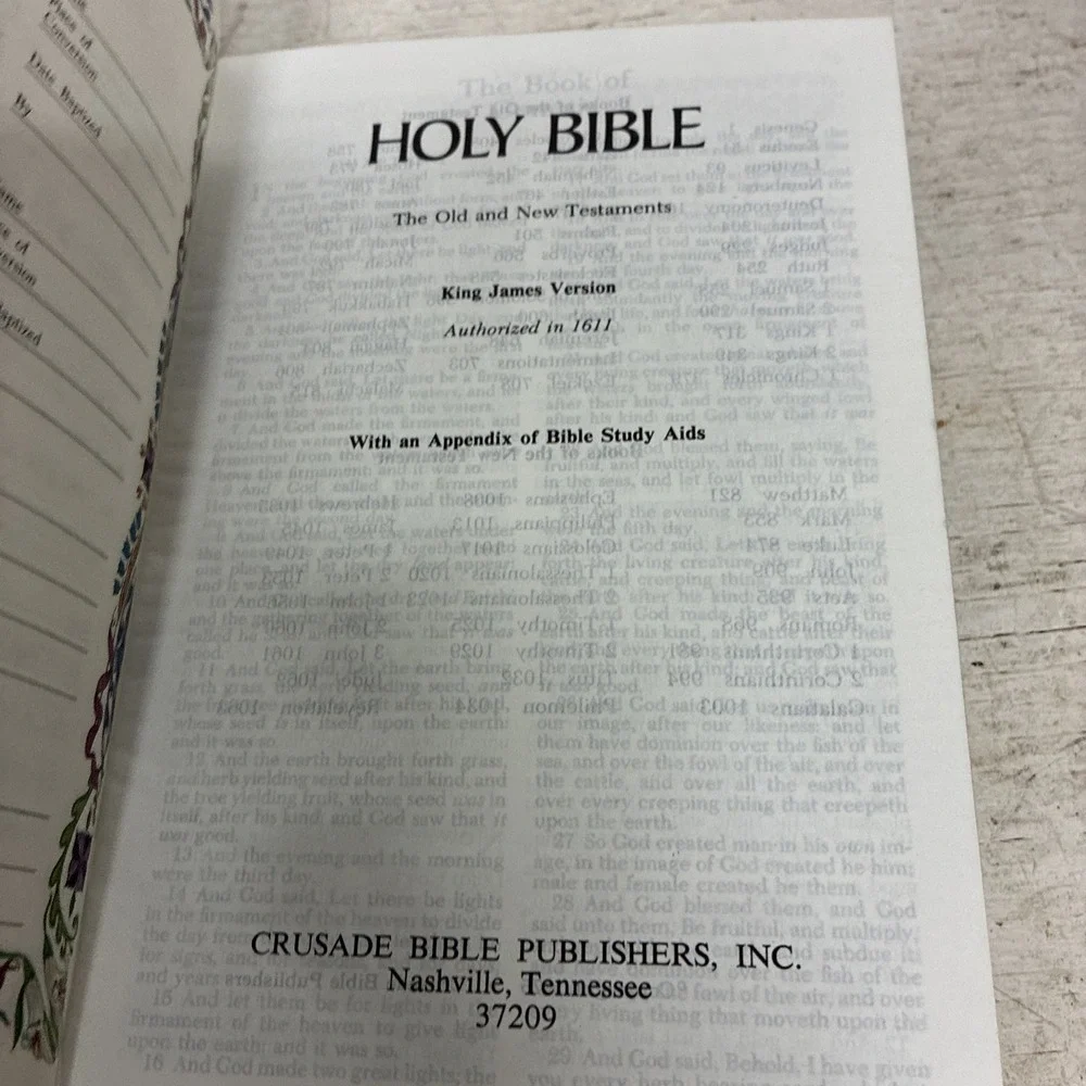 VG 1975 BIBLE Dictionary Concordance Authorized King James Version Crusade